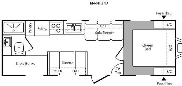 Floorplan - 2010 Keystone RV Hideout 27BWE