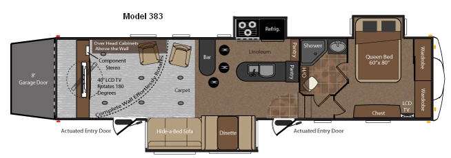 Floorplan - 2010 Keystone RV Fuzion 383