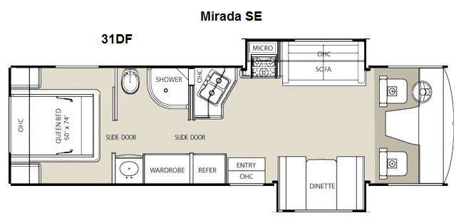 Floorplan - 2012 Coachmen RV Mirada 31DF SE