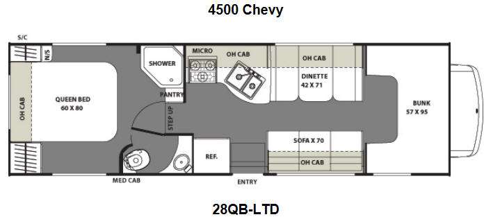 Floorplan - 2012 Coachmen RV Freelander 28QB LTD Chevy 4500