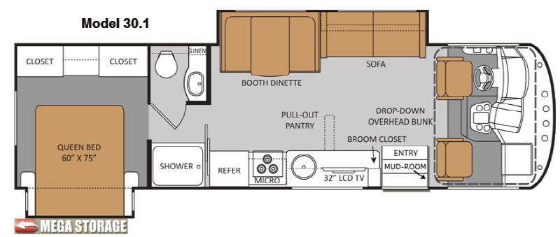 Floorplan - 2013 Thor Motor Coach ACE 30 1