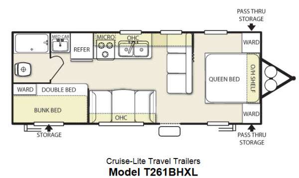 Floorplan - 2013 Forest River RV Salem Cruise Lite 261BHXL