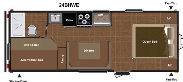 Floorplan - 2014 Keystone RV Hideout 24BHWE