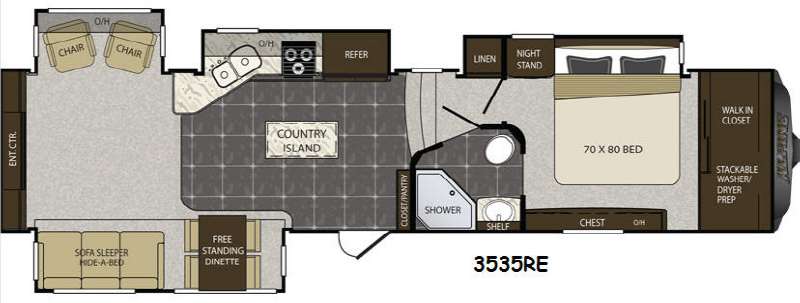 Floorplan - 2014 Keystone RV Alpine 3535RE