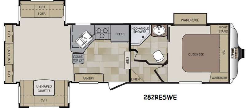 Floorplan - 2014 Keystone RV Cougar Half-Ton Series 282RESWE