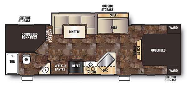 Floorplan - 2014 Forest River RV Cherokee Grey Wolf 26DBH
