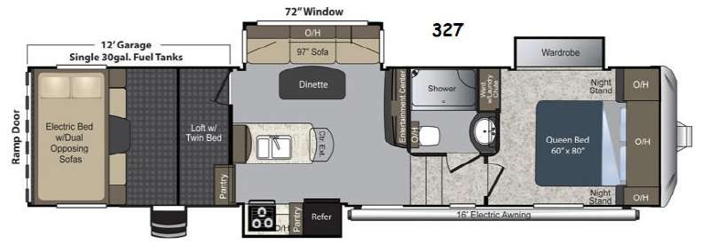 Floorplan - 2015 Keystone RV Carbon 327