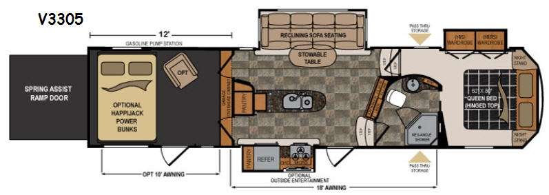 Floorplan - 2015 Dutchmen RV Voltage V-Series V3305