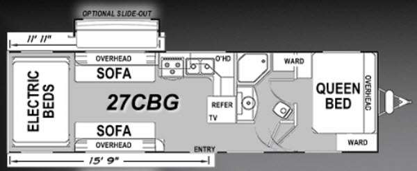 Floorplan - 2015 Eclipse Attitude Wide Lite 27CBG