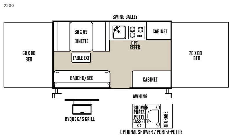 Floorplan - 2015 Forest River RV Rockwood Freedom Series 2280
