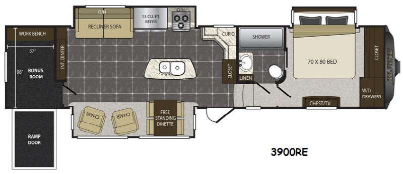 Floorplan - 2015 Keystone RV Alpine 3900RE