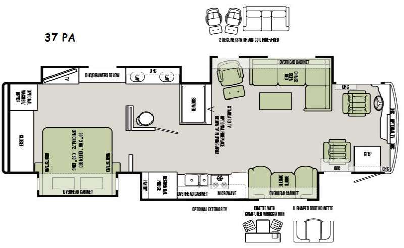 Floorplan - 2015 Tiffin Motorhomes Allegro RED 37PA