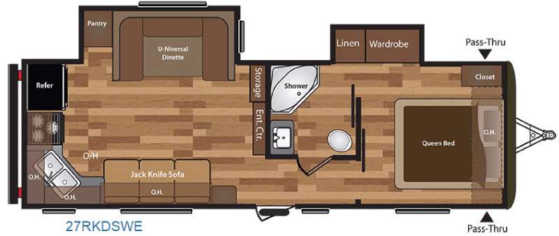Floorplan - 2016 Keystone RV Hideout 27RKDSWE