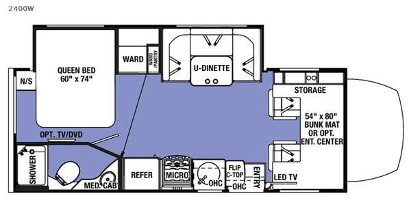 Floorplan - 2016 Forest River RV Sunseeker MBS 2400W