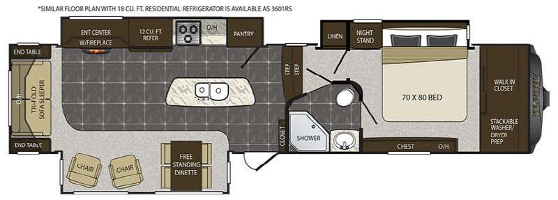 Floorplan - 2016 Keystone RV Alpine 3600RS