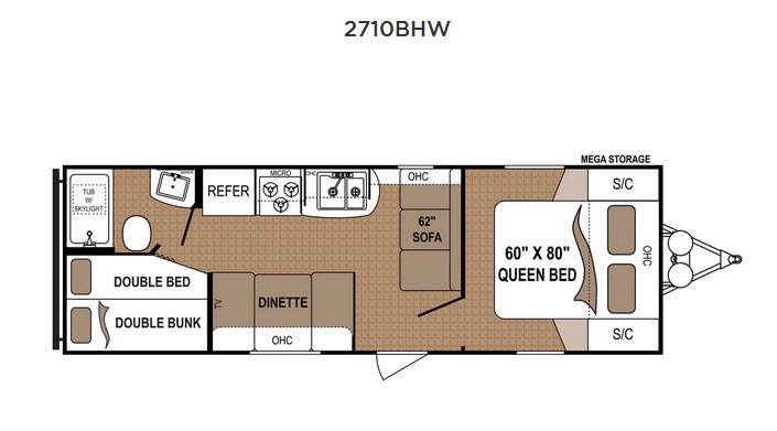 Floorplan - 2016 Dutchmen RV Aspen Trail 2710BHW