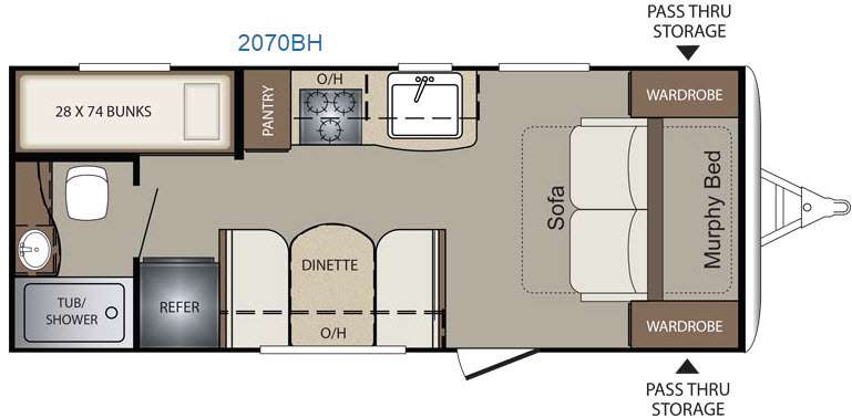 Floorplan - 2016 Keystone RV Bullet Crossfire 2070BH
