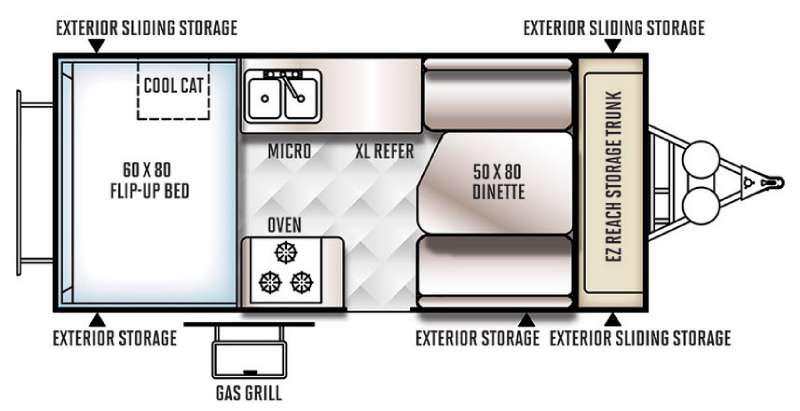 Floorplan - 2016 Forest River RV Rockwood Hard Side High Wall Series 212HW