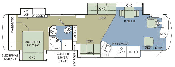Floorplan - 2007 Holiday Rambler Endeavor 40 SKQ