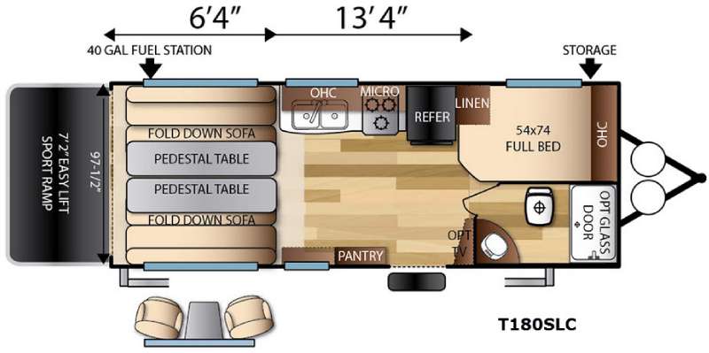 Floorplan - 2017 Forest River RV Sandstorm T180SLC
