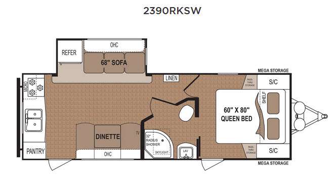 Floorplan - 2017 Dutchmen RV Aspen Trail 2390RKSW