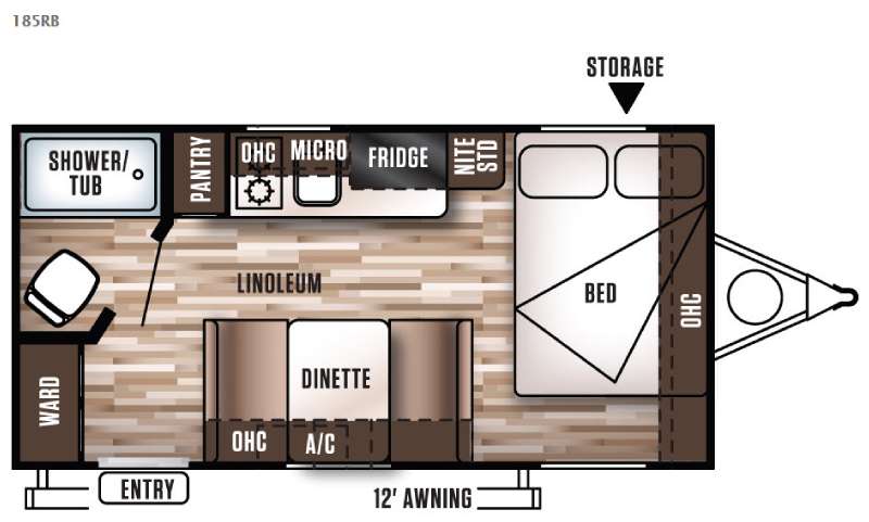 Floorplan - 2017 Forest River RV Wildwood X Lite FS 185RB
