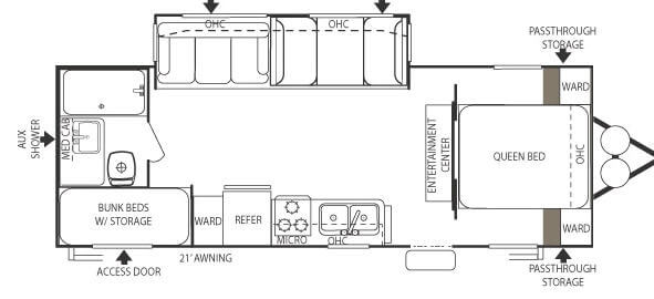 Floorplan - 2008 Forest River RV Salem T27BHSS