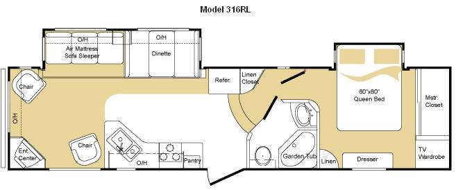 Floorplan - 2010 Keystone RV Laredo 316RL