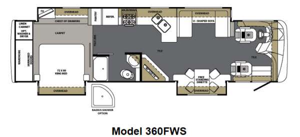 Floorplan - 2012 Forest River RV Berkshire 360FWS
