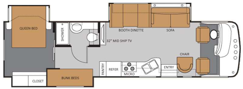 Floorplan - 2012 Thor Motor Coach Hurricane 34T