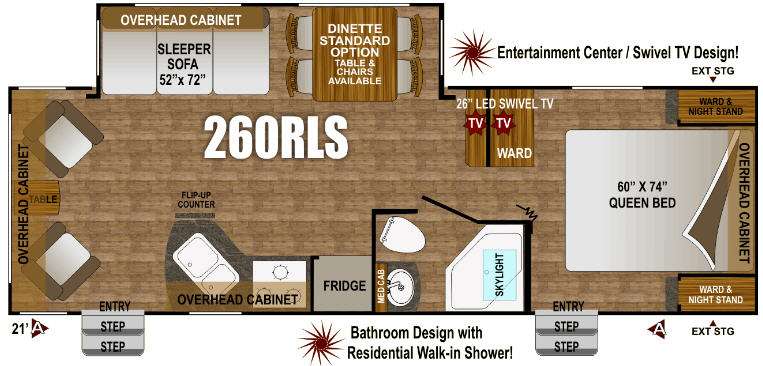 Floorplan - 2013 Outdoors RV Timber Ridge 260RLS