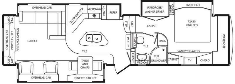 Floorplan - 2014 DRV Luxury Suites Mobile Suites 38 RESB3