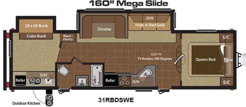 Floorplan - 2014 Keystone RV Hideout 31RBDSWE