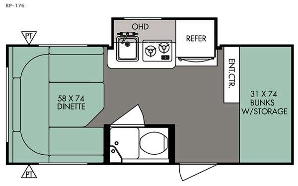 Floorplan - 2015 Forest River RV R Pod RP 176