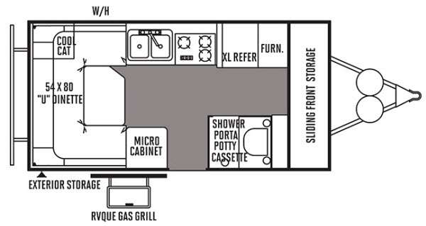 Floorplan - 2014 Forest River RV Flagstaff Hard Side T19SCHW