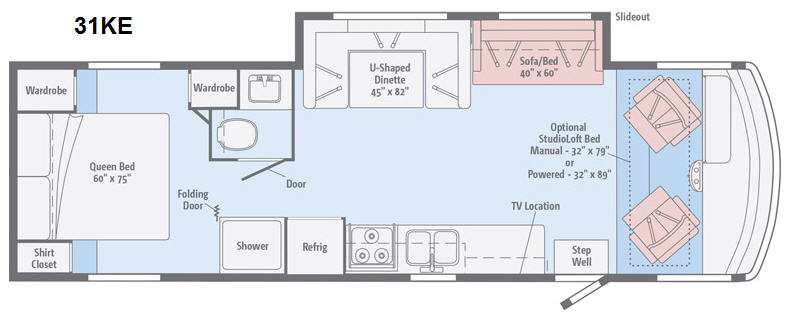 Floorplan - 2015 Winnebago Vista 31KE