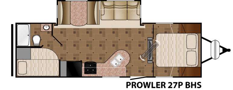Floorplan - 2015 Heartland Prowler 27P BHS