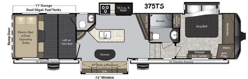 Floorplan - 2015 Keystone RV Raptor 375TS