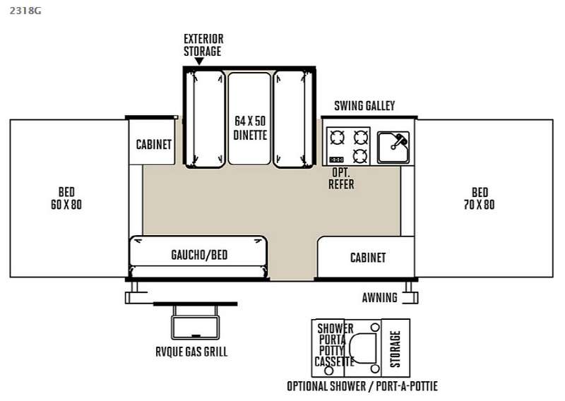 Floorplan - 2015 Forest River RV Rockwood Freedom Series 2318G