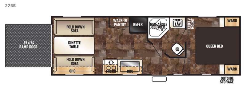 Floorplan - 2016 Forest River RV Cherokee Grey Wolf 22RR