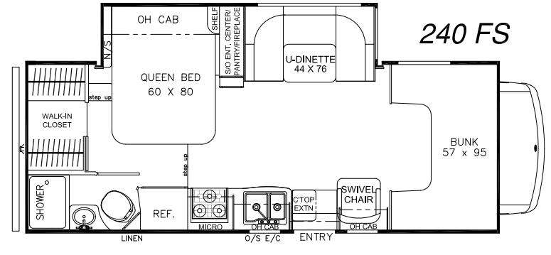 Floorplan - 2016 Coachmen RV Leprechaun 240FS Ford 450