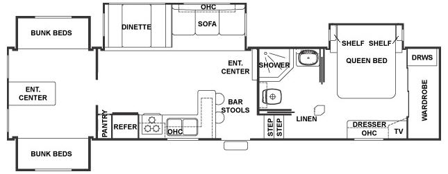 Floorplan - 2007 Forest River RV Cedar Creek Silverback 35L4QB