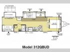 Floorplan - 2009 Forest River RV Salem LA 312QBUD