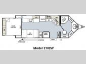 Floorplan - 2010 Forest River RV Rockwood Windjammer 2102W