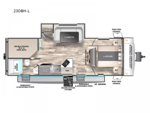 Cherokee Alpha Wolf 23DBH-L Floorplan Image