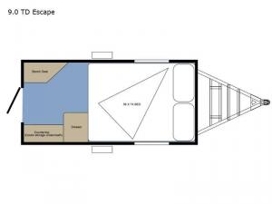 Clipper Camping Trailers 9.0 TD Escape Floorplan Image