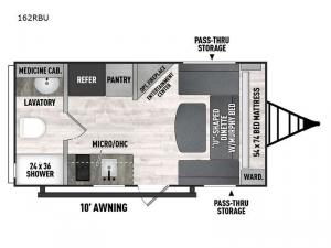 Clipper Ultra-Lite 162RBU Floorplan Image