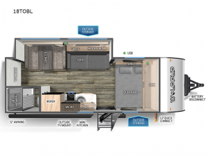 Cherokee Wolf Pup Black Label 18TOBL Floorplan Image