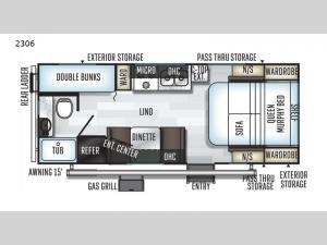 Rockwood Mini Lite 2306 Floorplan Image