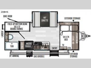 Rockwood GEO Pro 20BHS Floorplan Image